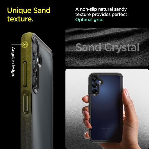 Sand Crystal Back Cover Case Galaxy A15 5G | A15 LTE (TPU + Poly Carbonate | Matte Black)