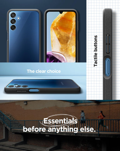 Sand Crystal Back Cover Case Galaxy M15 5G | F15 5G (TPU + Poly Carbonate | Matte Black)