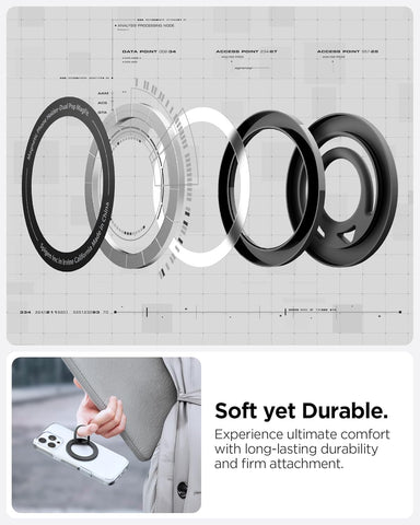 MagSafe Dual Magnetic Ring Holder with Finger Loop Grip