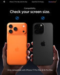 AGL07908 - iPhone 17 Pro Max GLAS.tR EZ Fit Privacy showing the compatibility. Check your screen size. Only compatible with iPhone 17 Pro Max