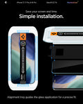 AGL07928 - iPhone 17 Pro / iPhone 17 GLAS.tR EZ Fit | Sensor Protected showing the simple installation. Save your screen and time.