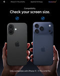 AGL07929 - iPhone 17 Pro / 17 GLAS.tR EZ Fit Privacy showing the compatibility. Check your screen size. Only compatible with iPhone 17 Pro and iPhone 17