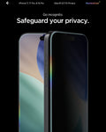 AGL07929 - iPhone 17 Pro / 17 GLAS.tR EZ Fit Privacy showing go incognito. Safeguard your privacy.