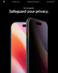AGL09862 - iPhone 17 Air GLAS.tR EZ Fit Privacy showing go incognito. Safeguard your privacy.