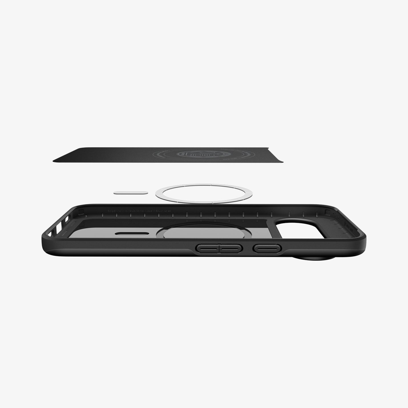 ACS09699 - Pixel 10, Pixel 10 Pro Thin Fit (MagFit) in black showing the multiple layers of case with device
