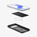 ACS09699 - Pixel 10, Pixel 10 Pro Thin Fit (MagFit) in black showing the multiple layers of case hovering below device