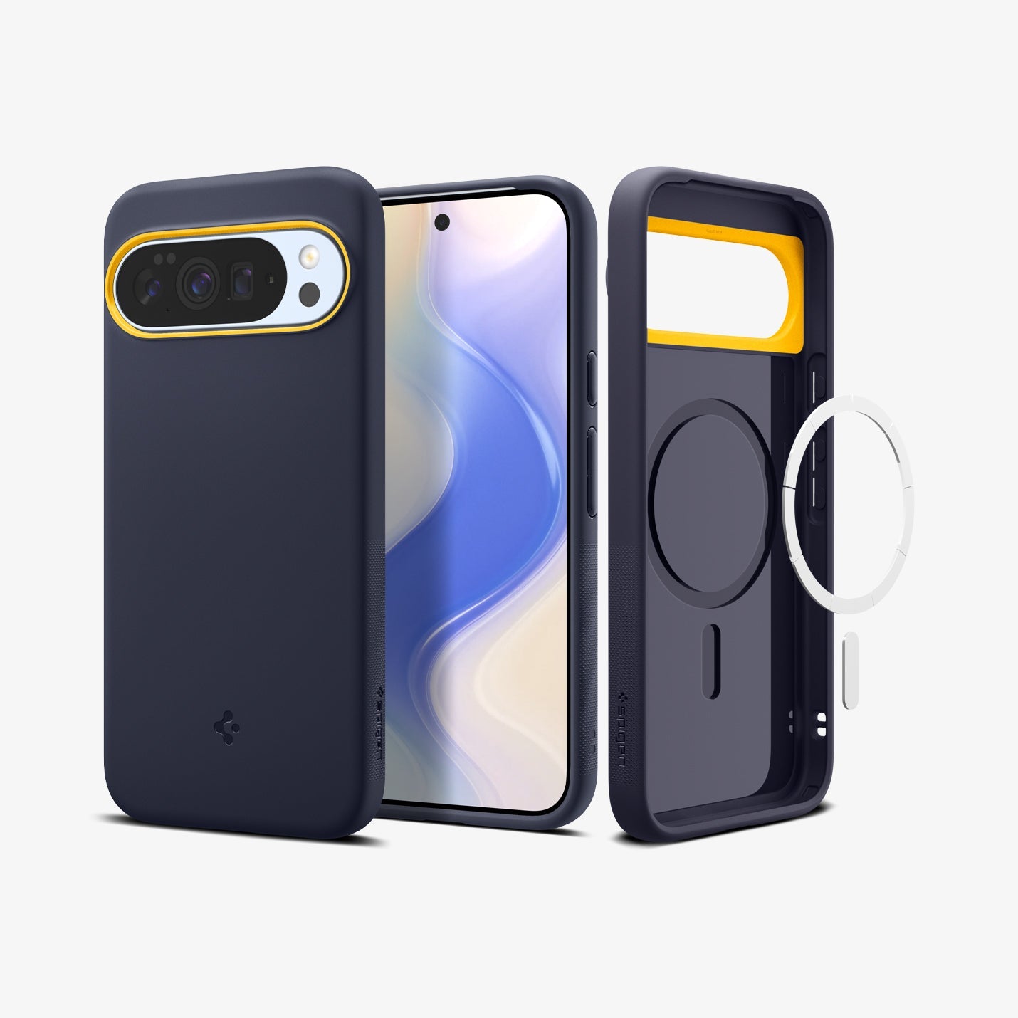 ACS09734 - Pixel 10 Pro XL Case Nano Pop (MagFit) in blueberry navy showing the back, front and inside