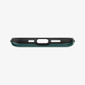ACS04561 - iPhone 13 Pro Case Slim Armor CS in midnight green showing the bottom with precise cutouts