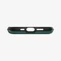 ACS04563 - iPhone 13 Case Slim Armor CS in midnight green showing the bottom with precise cutouts