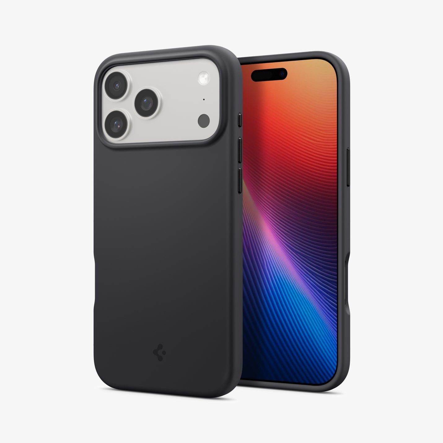 ACS09902 - iPhone 17 Pro Max Silicone Fit (MagFit) Case in black showing the back and front