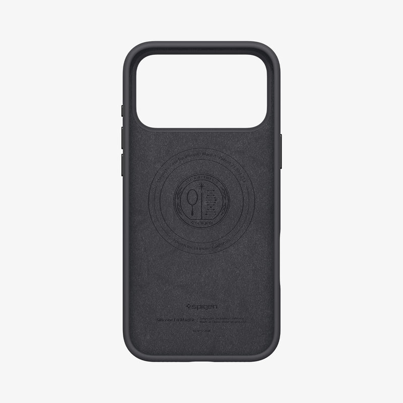 ACS09902 - iPhone 17 Pro Max Silicone Fit (MagFit) Case in black showing the inside of case