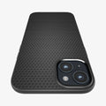 ACS05037 - iPhone 14 Case Liquid Air in matte black showing the back zoomed in to show the fine details