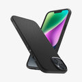 ACS05037 - iPhone 14 Case Liquid Air in matte black showing the back, sides and front
