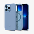 ACS04088 - iPhone 13 Pro Case Silicone Fit Mag (Mag Fit) in sierra blue showing the back, inside and front