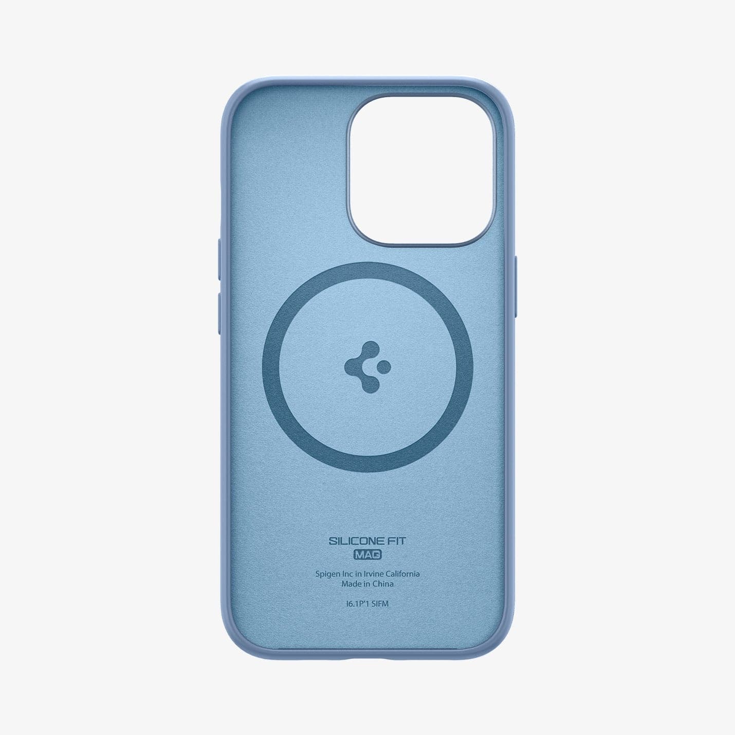 ACS04088 - iPhone 13 Pro Case Silicone Fit Mag (Mag Fit) in sierra blue showing the inside of case