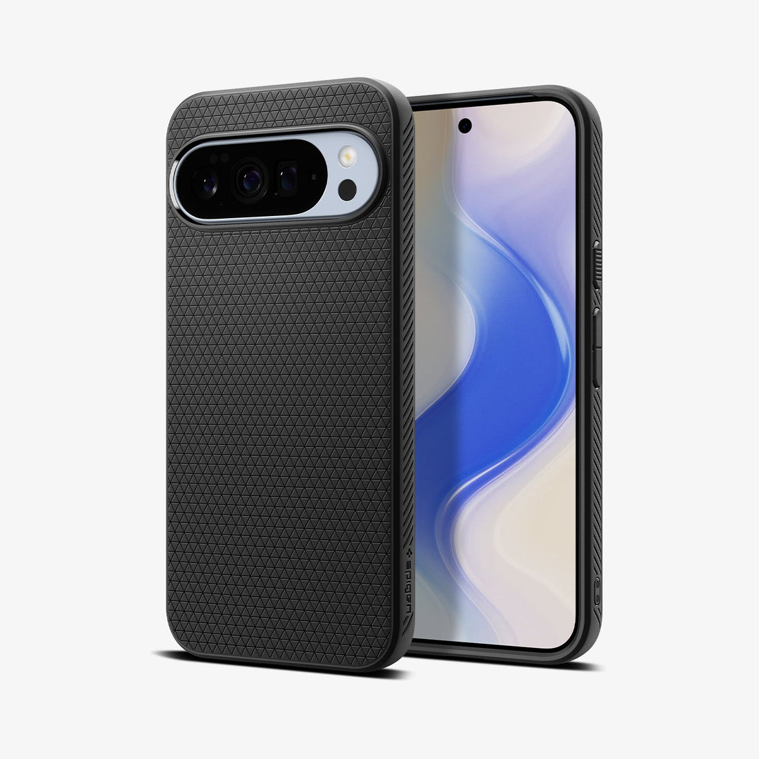 ACS09718 - Pixel 10 Pro XL Case Liquid Air (MagFit) in matte black showing the back and front