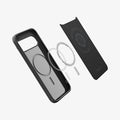 ACS09695 - Pixel 10 / Pixel 10 Pro Case Liquid Air (MagFit) in matte black showing the inside magnet ring layers