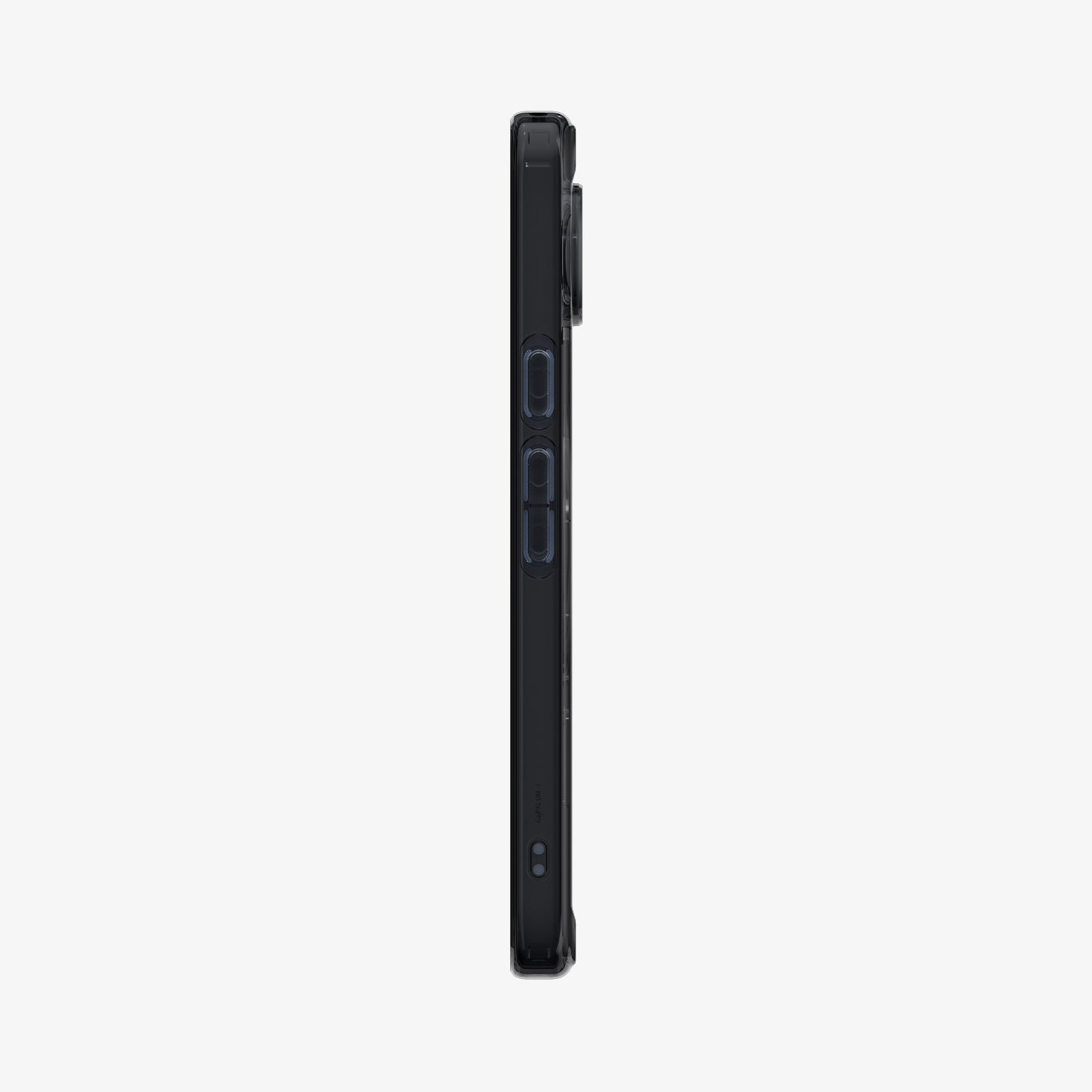 ACS09703 - Pixel 10 / Pixel 10 Pro Case Ultra Hybrid Metal Ring (MagFit) in frost black showing the side
