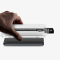 AGL11091 - Galaxy S26 GLAS.tR EZ Fit Pro showing the installation tray with hovering hand