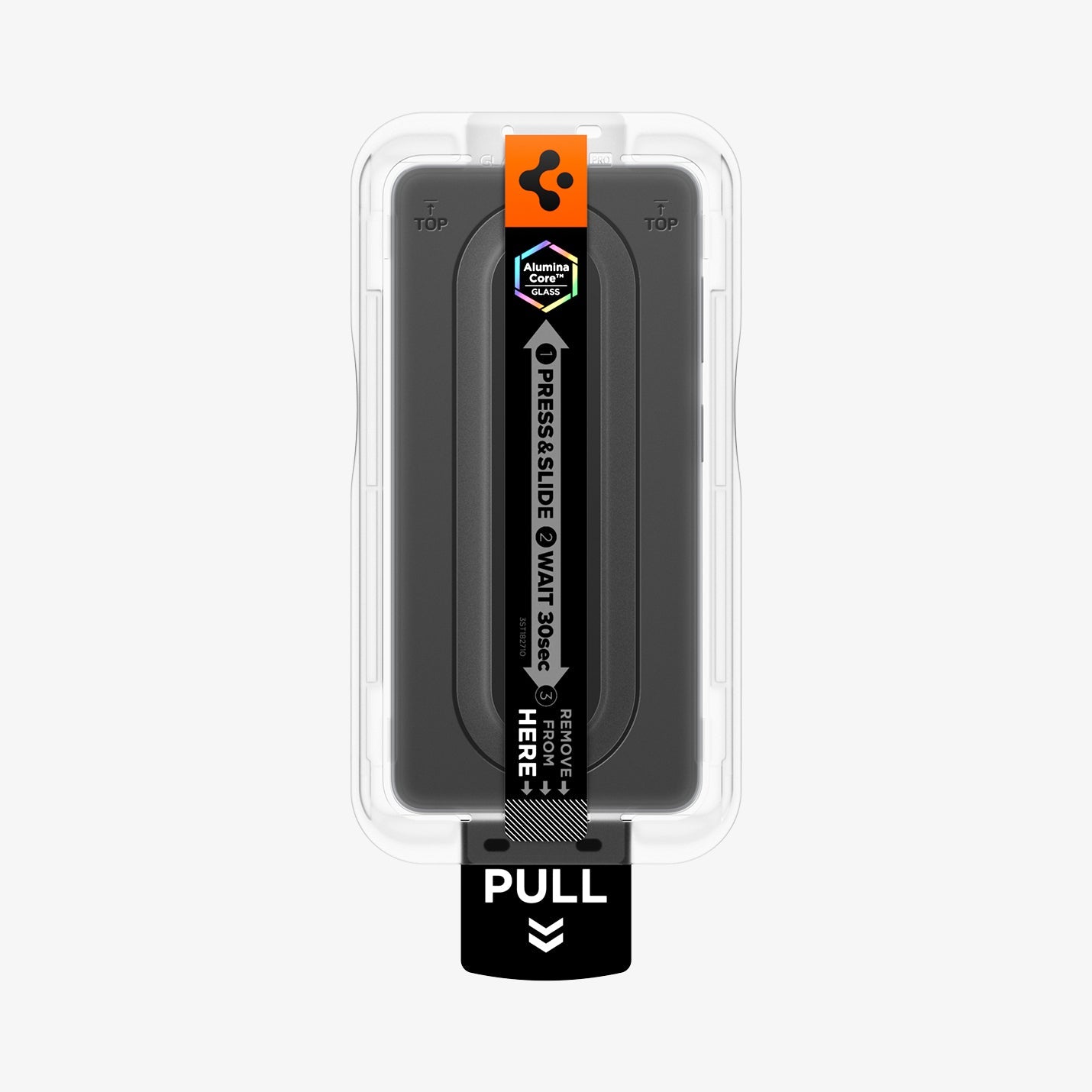 AGL11081 - Galaxy S26 Plus GLAS.tR EZ Fit Pro | Privacy showing the installation tray hovering the phone