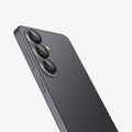 AGL11082 - Galaxy S26 Plus Optik EZ Fit Lens Pro Protector showing the partial back and side of the device with installed lens protector
