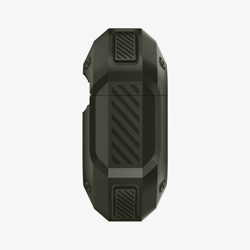 ASD00539 - Apple AirPods Pro Case Tough Armor in military green showing the side