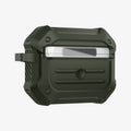 ASD00539 - Apple AirPods Pro Case Tough Armor in military green showing the back and side