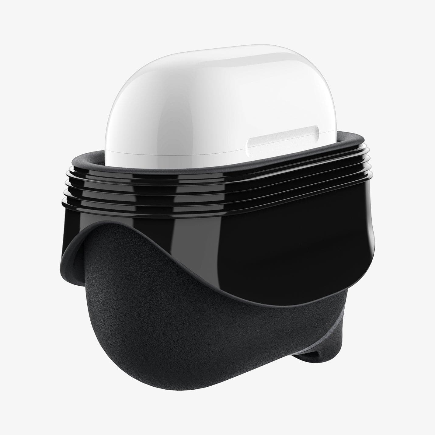 ASD01990 - Apple AirPods 3 Case Slim Armor IP in black showing the front and side with two flaps pulled down