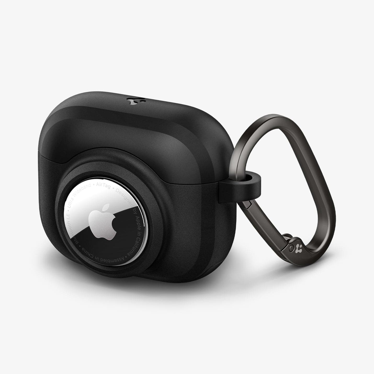 ACS03168 - Apple AirPods 3 Tag Armor Duo in black showing the front and side with carabiner