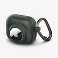 ACS04393 - Apple AirPods 3 Case Tag Armor Duo in military green showing the front, side and carabiner