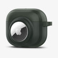 ACS04393 - Apple AirPods 3 Case Tag Armor Duo in military green showing the front and side with AirTag in slot