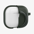 ACS04393 - Apple AirPods 3 Case Tag Armor Duo in military green showing the front with case cut half open