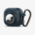 ACS04392 - Apple AirPods 3 Case Tag Armor Duo in metal slate showing the front, side, AirTag in slot and carabiner