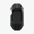 ASD01988 - Apple AirPods 3 Case Tough Armor in military green showing the side