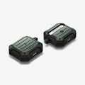 ASD01988 - Apple AirPods 3 Case Tough Armor in military green showing the front, back and sides
