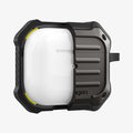 ASD01989 - Apple AirPods 3 Case Tough Armor in gunmetal showing the front with case cut half open