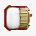 ASD02997 - Apple AirPods 3 Case Tough Armor in metallic gold showing the front with case cut half open