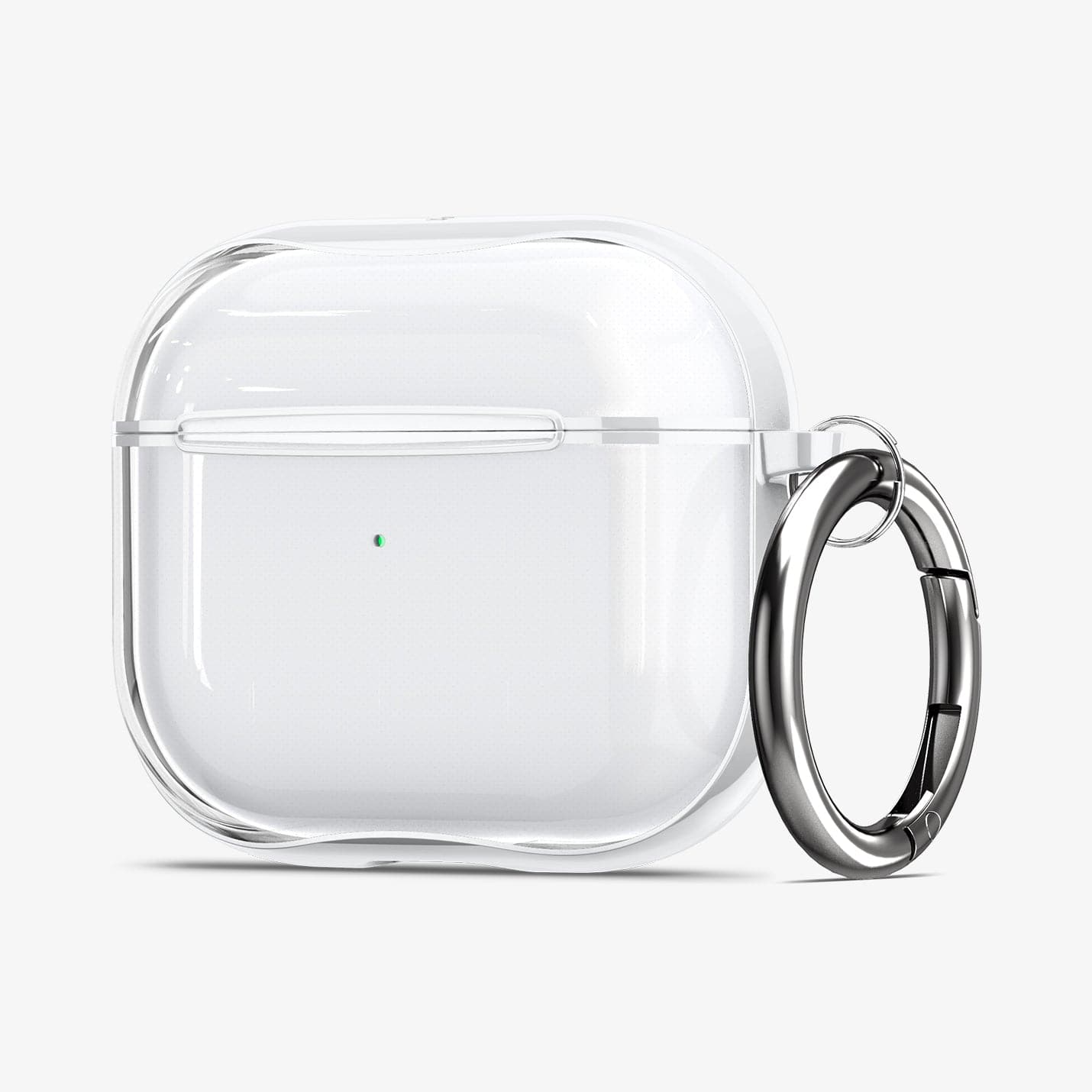 ASD01983 - Apple AirPods 3 Case Ultra Hybrid in jet white showing the front, side and keychain