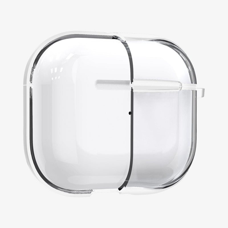 ASD01983 - Apple AirPods 3 Case Ultra Hybrid in jet white showing the front with case cut half open