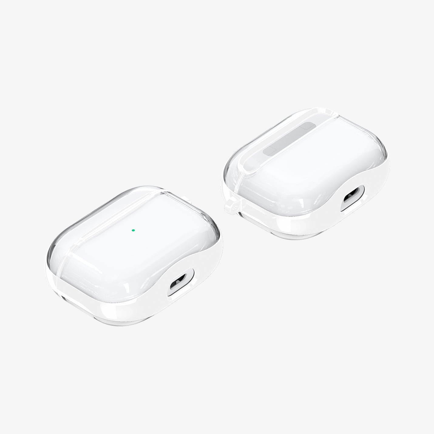 ASD01983 - Apple AirPods 3 Case Ultra Hybrid in jet white showing the front, back and sides