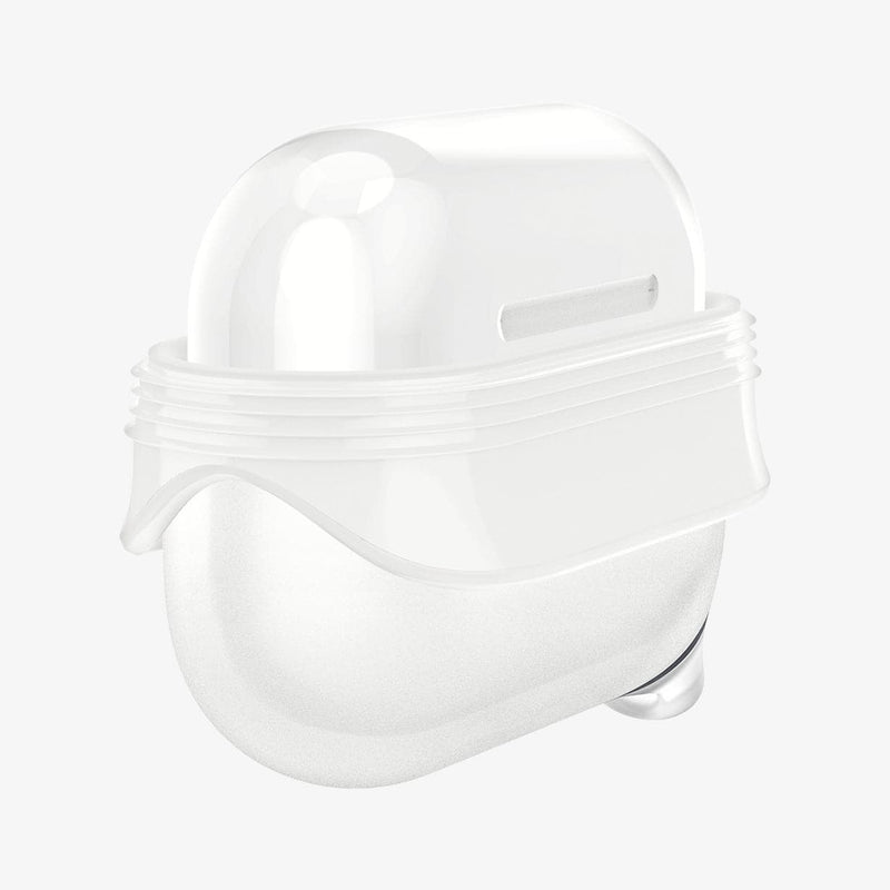 ASD02236 - Apple AirPods Pro / AirPods Pro 2 Case Slim Armor IP in frost clear showing the front and side with flaps pulled down
