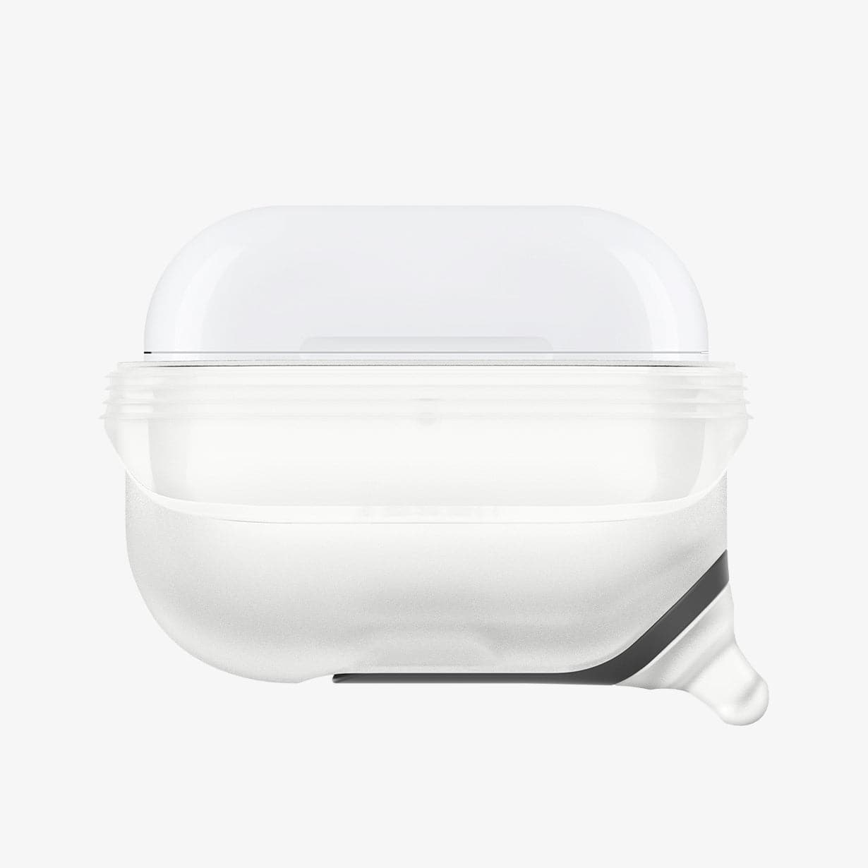 ASD02236 - Apple AirPods Pro / AirPods Pro 2 Case Slim Armor IP in frost clear showing the front with front flap pulled down