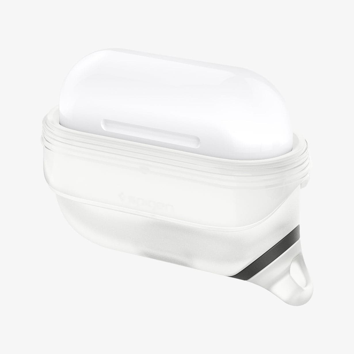 ASD02236 - Apple AirPods Pro / AirPods Pro 2 Case Slim Armor IP in frost clear showing the front and side with flaps pulled down