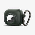 ACS04391 - Apple AirPods Pro Case Tag Armor Duo in military green showing the front, side, AirTag in slot and carabiner