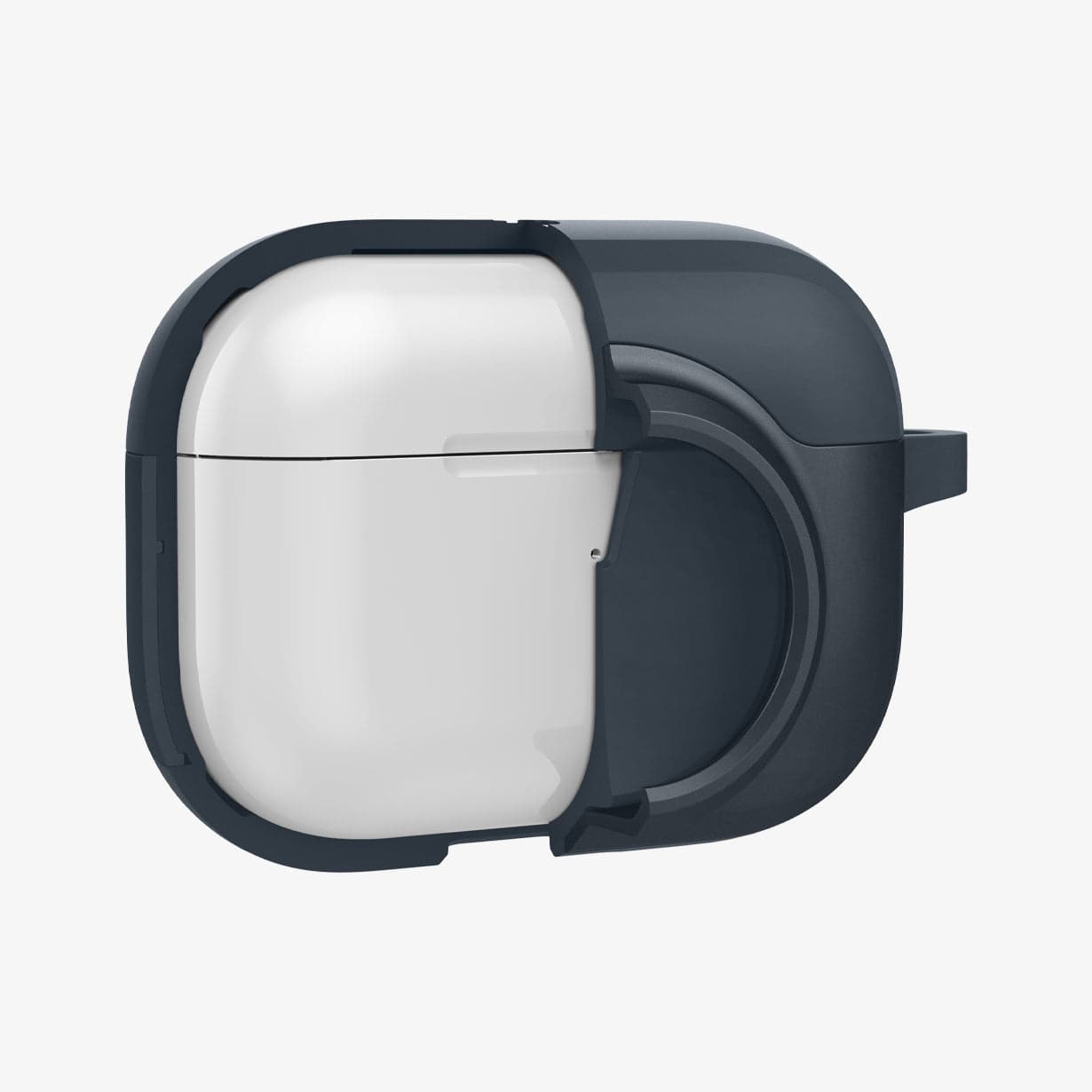 ACS04390 - Apple AirPods Pro Case Tag Armor Duo in metal slate showing the front with case cut half open