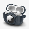 ACS04390 - Apple AirPods Pro Case Tag Armor Duo in metal slate showing the front and side with top open and AirPods inside