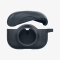 ACS04390 - Apple AirPods Pro Case Tag Armor Duo in metal slate showing the front with top bending and hovering above the bottom of case