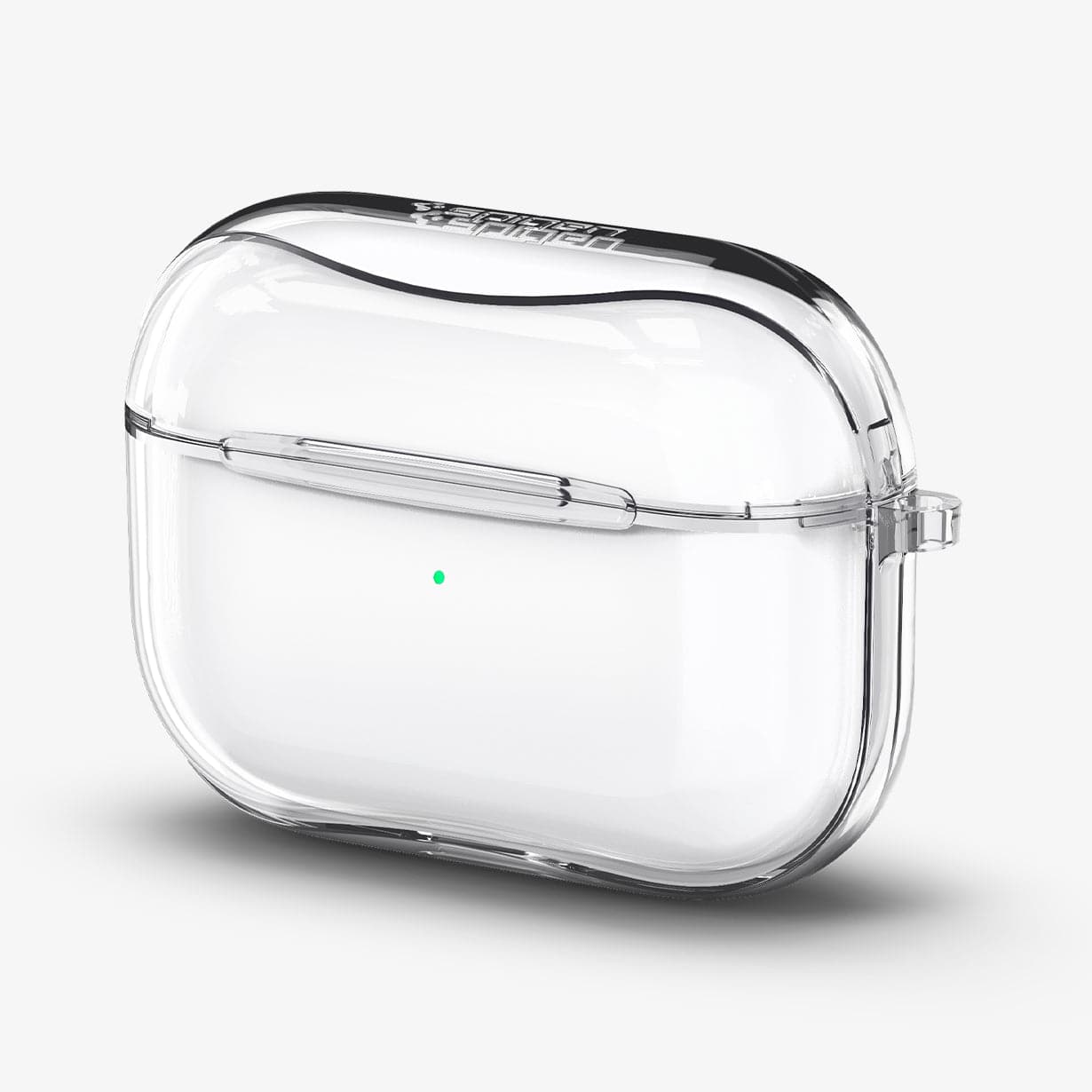 ASD00541 - Apple AirPods Pro Case Ultra Hybrid in crystal clear showing the front and side