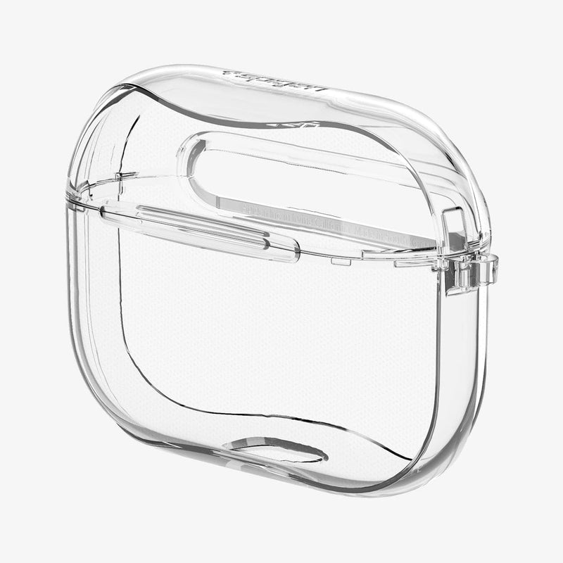 ASD00541 - Apple AirPods Pro Case Ultra Hybrid in crystal clear showing the front and side with no AirPods inside
