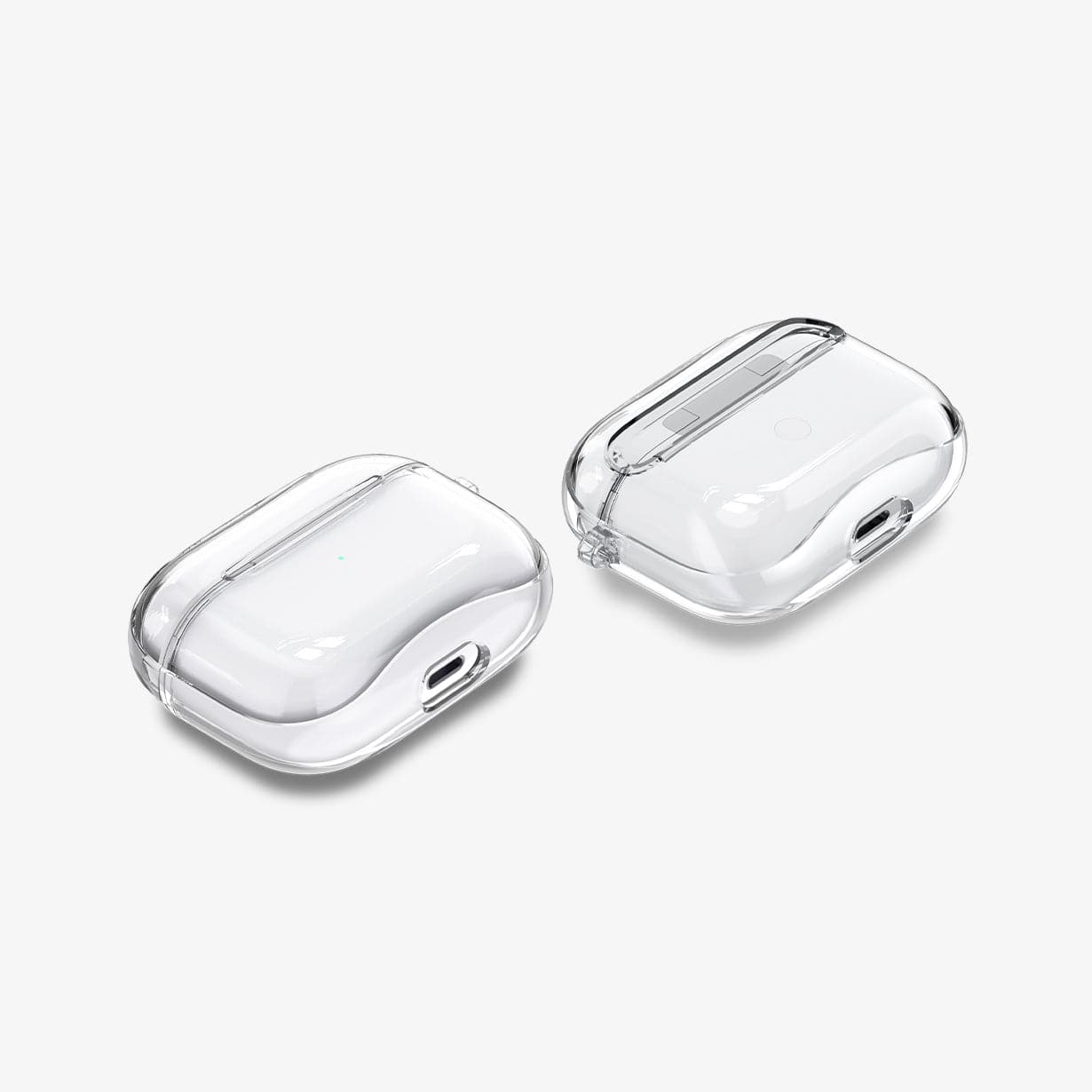 ASD00541 - Apple AirPods Pro Case Ultra Hybrid in crystal clear showing the front, back and sides